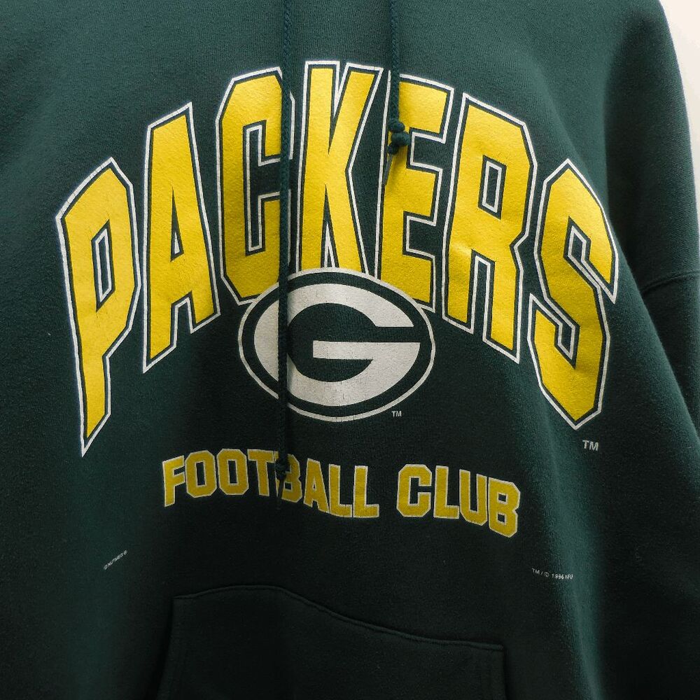 Vintage Green‎ Bay Packers Hoodie Mens XL 90s Made In USA Nutmeg Mills Lee Sport